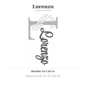 Matriz de Bordado Nome Lorenzo Ramos