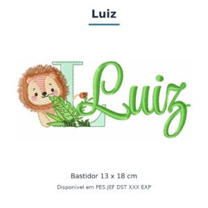 Matriz de Bordado Nome Luiz Leão Safari 13x18
