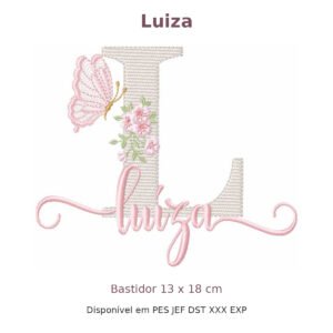 Matriz de Bordado Nome Luiza Florais 13x18