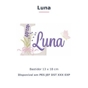 Matriz de Bordado Nome Luna Lavanda 13x18