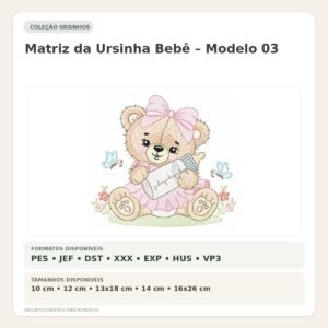 Matriz de Bordado Ursinha Bebê – Modelo 03