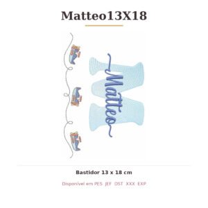 Matriz de Bordado Nome Matteo Aviador 13x18