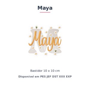Matriz de Bordado Nome Maya Margaridas 10x10