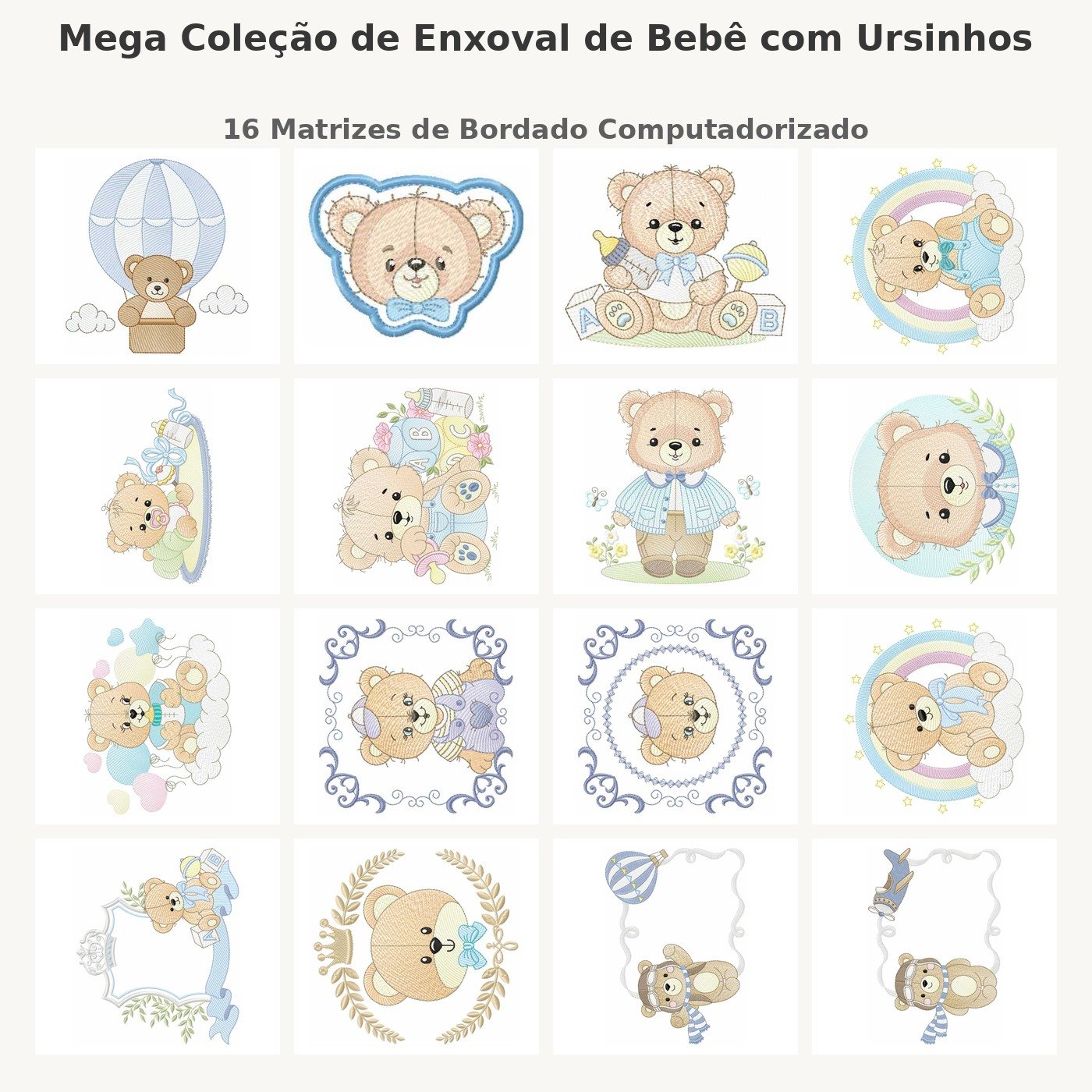 Mega Coleção de Enxoval de Bebê com Ursinhos