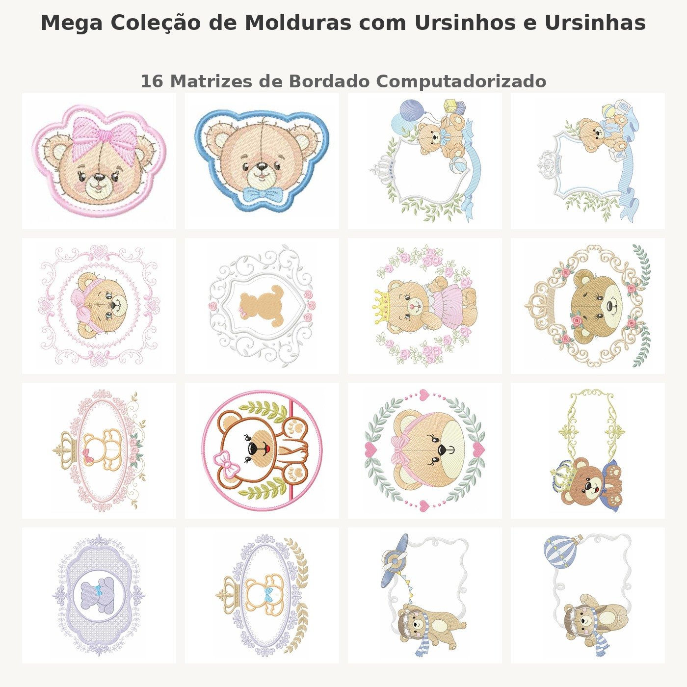 Mega Coleção de Molduras com Ursinhos e Ursinhas