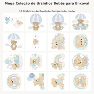 Mega Coleção de Ursinhos Bebês para Enxoval