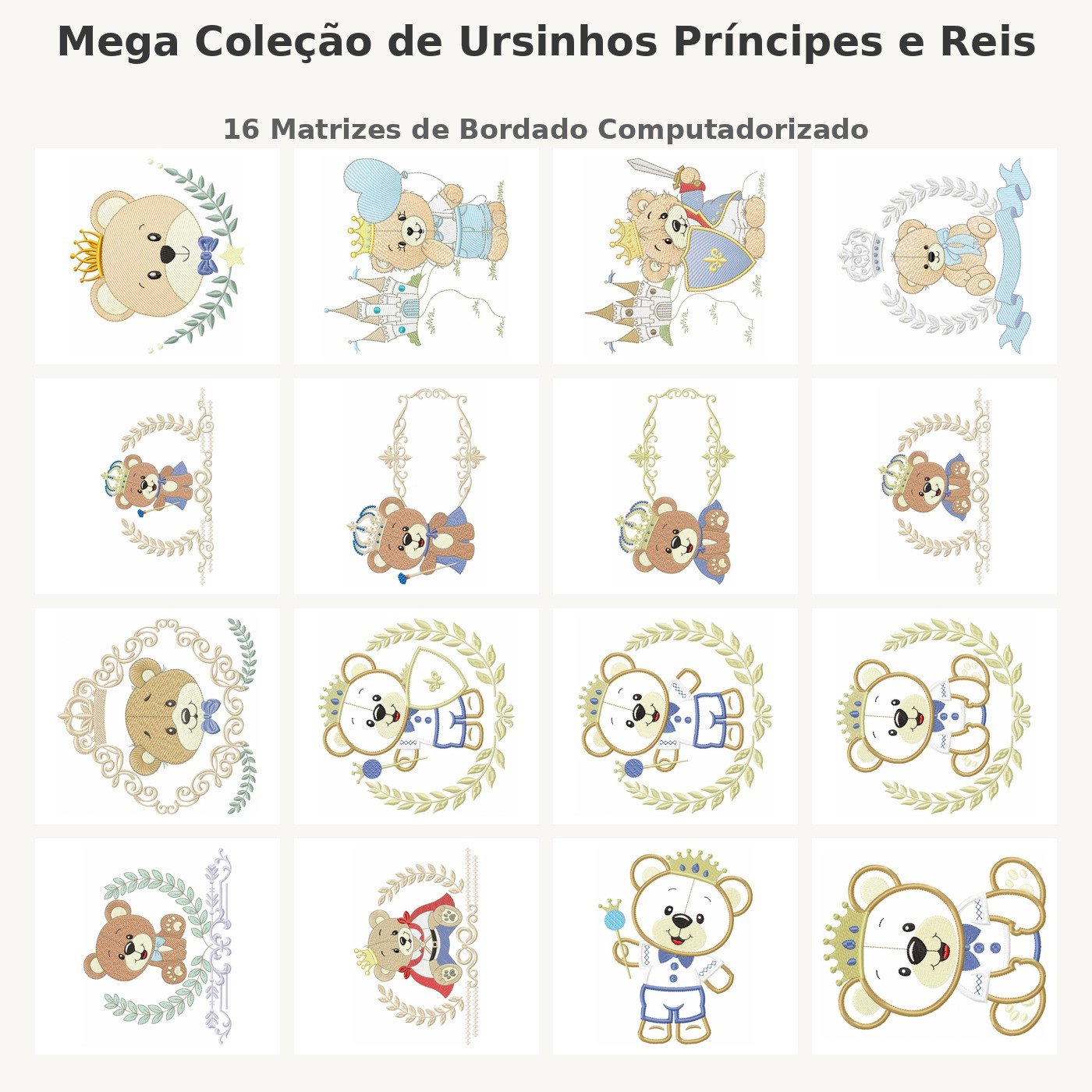 Mega Coleção de Ursinhos Príncipes e Reis