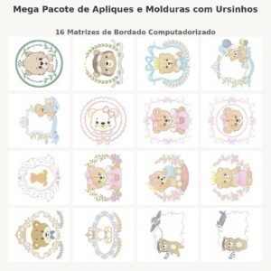 Mega Pacote de Apliques e Molduras com Ursinhos