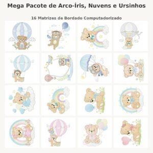 Mega Pacote de Arco-Íris, Nuvens e Ursinhos