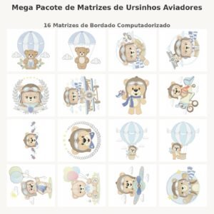 Mega Pacote de Matrizes de Ursinhos Aviadores