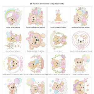 Mega Pacote de Ursinhas Meninas para Almofadas Infantis