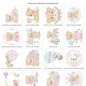 Mega Pacote de Ursinhas Meninas para Bolsas e Necessaires