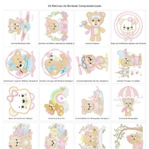 Mega Pacote de Ursinhas Meninas para Enxoval de Bebê