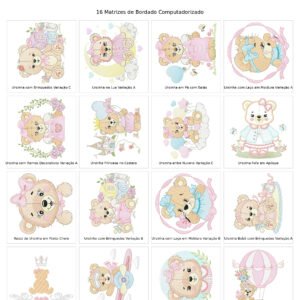 Mega Pacote de Ursinhas Meninas para Fraldas e Paninhos