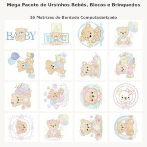 Mega Pacote de Ursinhos Bebês, Blocos e Brinquedos