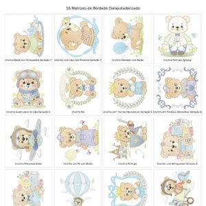Mega Pacote de Ursinhos Meninos para Babadores