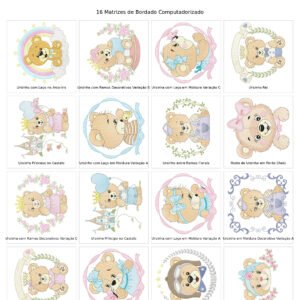 Mega Pacote de Ursinhos da Realeza Encantada para Bolsas e Necessaires