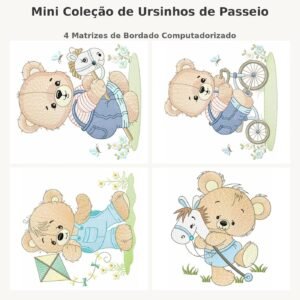 Mini Coleção de Ursinhos de Passeio