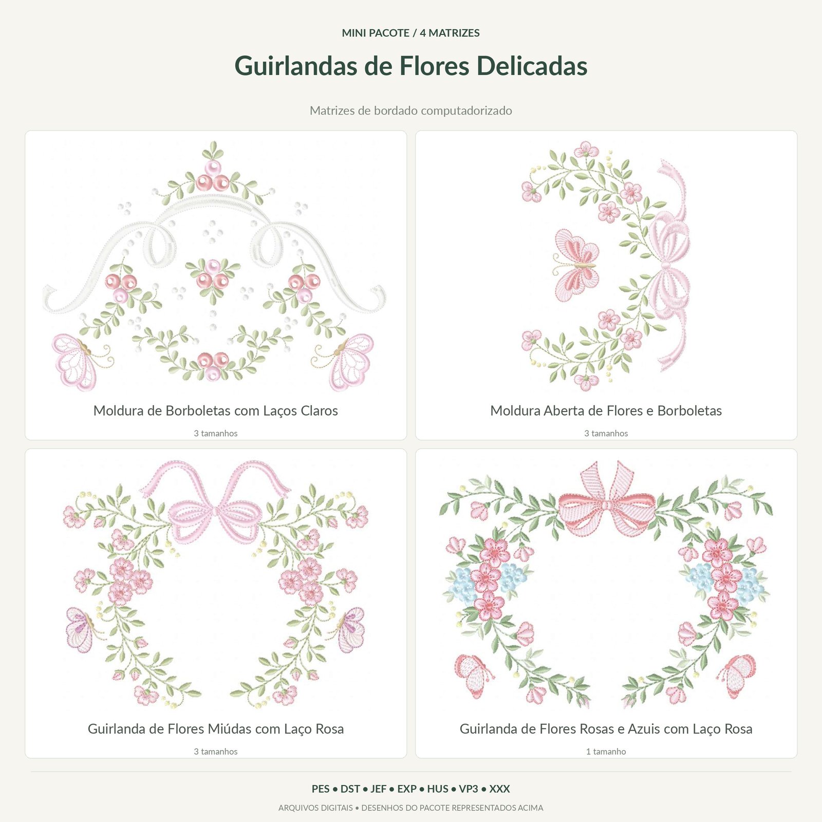Mini Pacote de Guirlandas de Flores Delicadas