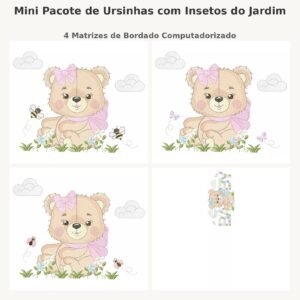 Mini Pacote de Ursinhas com Insetos do Jardim