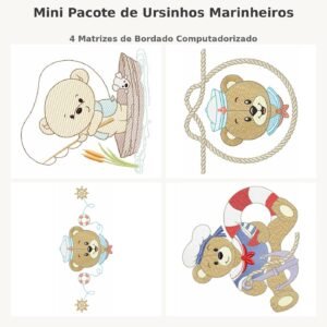 Mini Pacote de Ursinhos Marinheiros