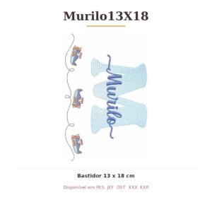 Matriz de Bordado Nome Murilo Aviador 13x18