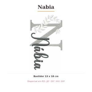 Matriz de Bordado Nome Nabia Ramos