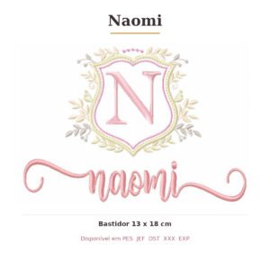 Matriz de Bordado Nome Naomi Brasão 13x18