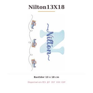 Matriz de Bordado Nome Nilton Aviador 13x18