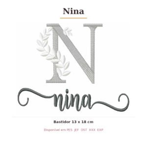 Matriz de Bordado Nome Nina Ramos