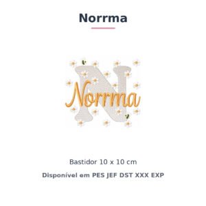 Matriz de Bordado Nome Norrma Margaridas 10x10