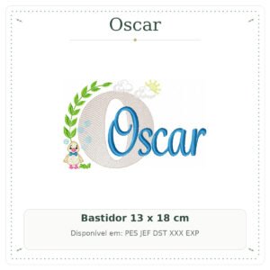 Matriz de Bordado Nome Oscar Patinho Baby 13x18