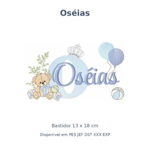 Matriz Nome Oséias Ursinho Com Balão e Coroa
