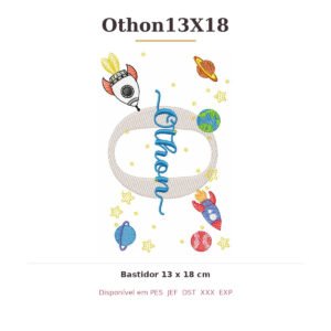 Matriz de Bordado Nome Othon Astronauta 13x18