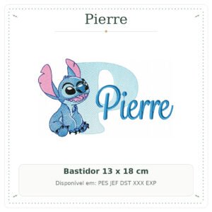 Matriz de Bordado Nome Pierre Stitch Sobreposto 13x18