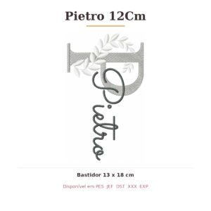 Matriz de Bordado Nome Pietro 12Cm Ramos