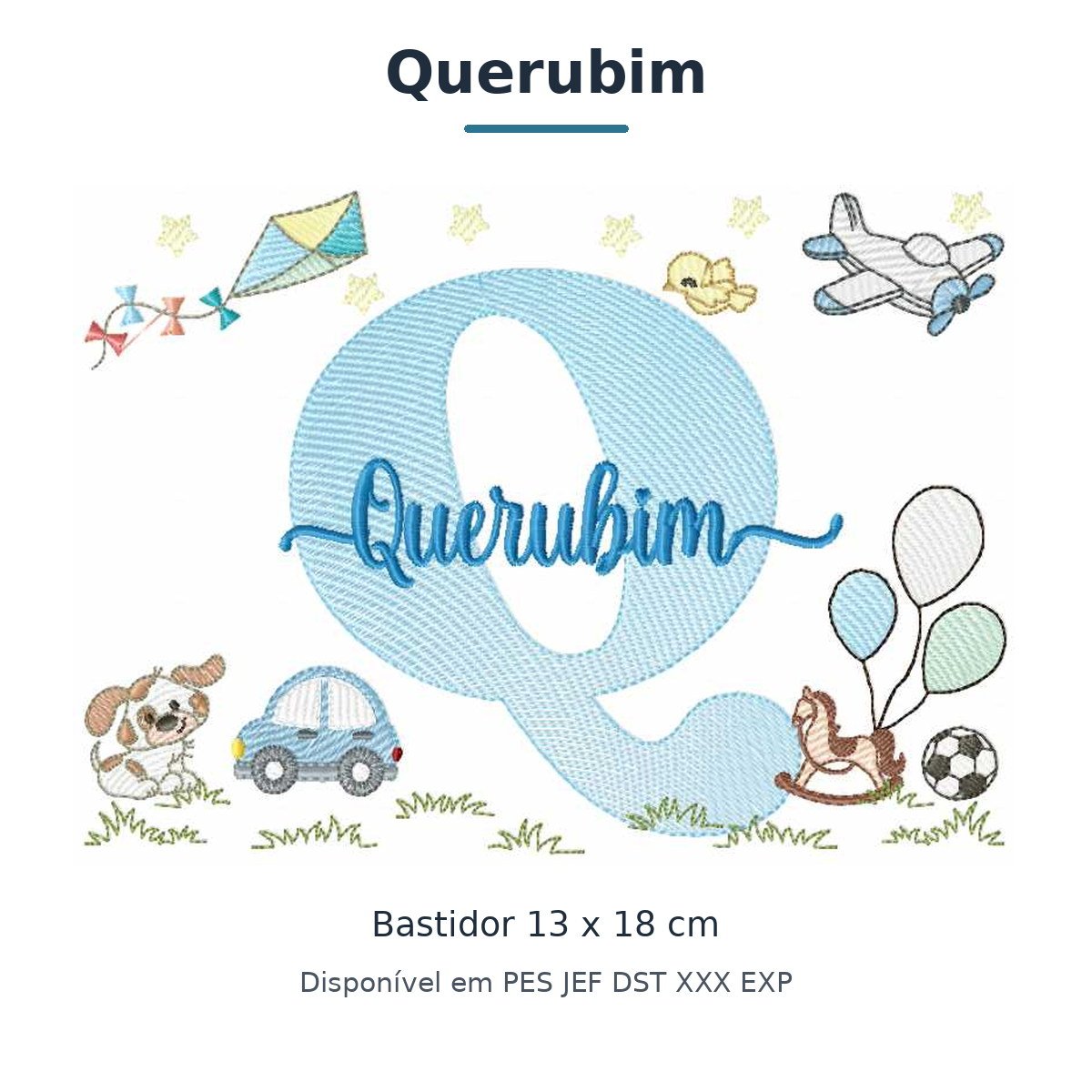 Matriz de Bordado Nome Querubim Parque e Brinquedos 13x18