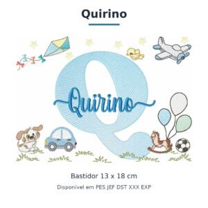 Matriz de Bordado Nome Quirino Parque e Brinquedos 13x18