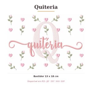 Matriz de Bordado Nome Quiteria Tulipas 13x18