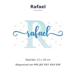 Matriz de Bordado Nome Rafael Poá e Bolinhas 13x18