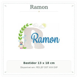 Matriz de Bordado Nome Ramon Patinho Baby 13x18