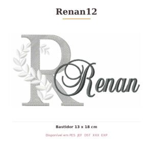 Matriz de Bordado Nome Renan12 Ramos