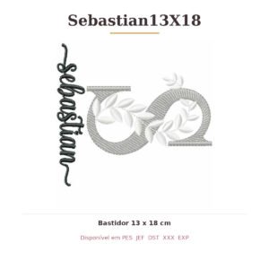 Matriz de Bordado Nome Sebastian13X18 Ramos