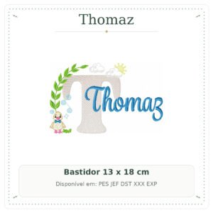 Matriz de Bordado Nome Thomaz Patinho Baby 13x18