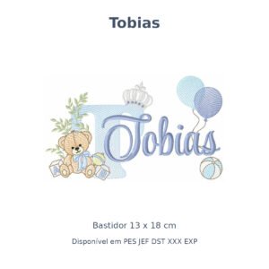 Matriz Nome Tobias Ursinho Com Balão e Coroa