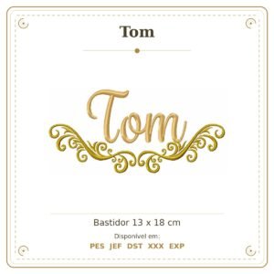 Matriz de Bordado Nome Tom Arabesco 13x18