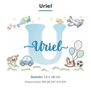 Matriz de Bordado Nome Uriel Parque e Brinquedos 13x18