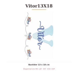 Matriz de Bordado Nome Vitor Aviador 13x18