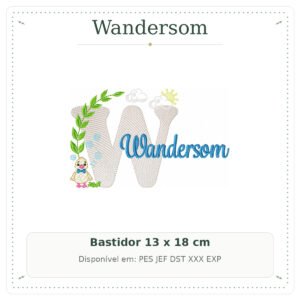Matriz de Bordado Nome Wandersom Patinho Baby 13x18