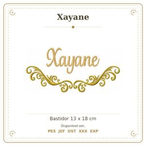 Matriz de Bordado Nome Xayane Arabesco 13x18